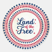 米国/愛国的な7月4日自由の土地 ラウンドシール (正面)