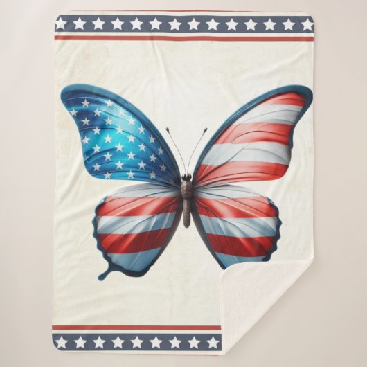 米国/愛国的な7月4日 シェルパブランケット (正面)