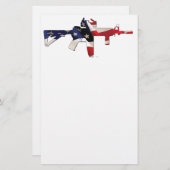 米国、愛国者、旗および軍隊 便箋 (正面/裏面)