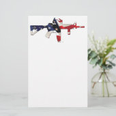 米国、愛国者、旗および軍隊 便箋 (スタンド正面)