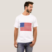米国 – 正しい寸法の米国国旗 Tシャツ (正面フル)