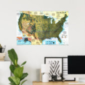 "米国:物理景観マップ… ポスター (ホームオフィス)