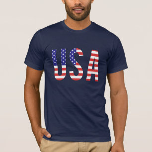 米国-米国の旗の手紙 Tシャツ