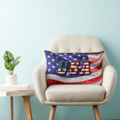米国 – 米国国旗の装飾用クッション ランバークッション (椅子)