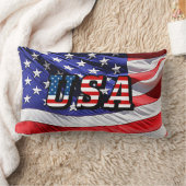 米国 – 米国国旗の装飾用クッション ランバークッション (ブランケット)