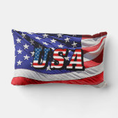 米国 – 米国国旗の装飾用クッション ランバークッション (裏面)