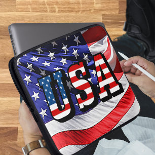 米国 – 米国国旗ネオプレンラップトップスリーブ ラップトップスリーブ