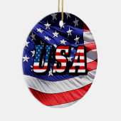 米国 – 米国国旗 セラミックオーナメント (右)