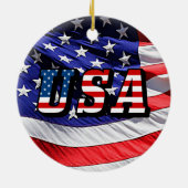 米国 – 米国国旗 セラミックオーナメント (裏面)