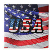 米国 – 米国国旗 タイル (正面)