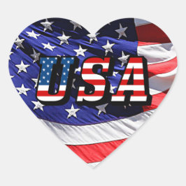 米国 – 米国国旗 ハートシール