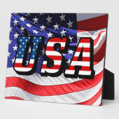 米国 – 米国国旗 フォトプラーク (側面)