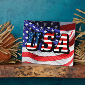 米国 – 米国国旗 フォトプラーク (側面)