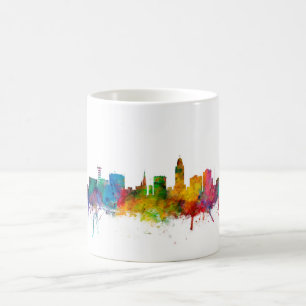 "米国"、米国、"都市スカイライン"、水彩画、 コーヒーマグカップ