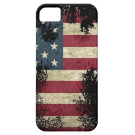 米国/米国、黒い背景のSAD国旗 iPhone 11 ケース