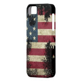 米国/米国、黒い背景のSAD国旗 Case-Mate iPhoneケース (裏面左)