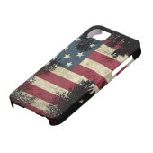 米国/米国、黒い背景のSAD国旗 Case-Mate iPhoneケース (下部)