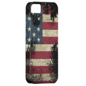 米国/米国、黒い背景のSAD国旗 Case-Mate iPhoneケース (裏面/右)