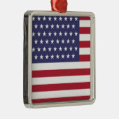 米国（米国）51つ星の国旗 メタルオーナメント (右)