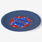 米国，紙プレートイン赤，白，青と星 ペーパープレート (アングル)