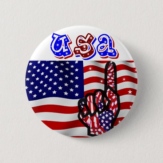 米国!_ 缶バッジ (正面)