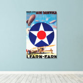 米国 – 航空業務に学参加する キャンバスプリント (インサイチュ (ウッドフロア))