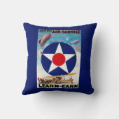 米国-航空業務を学得ます結合して下さい クッション (裏面)