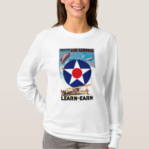 米国-航空業務を学得ます結合して下さい Tシャツ