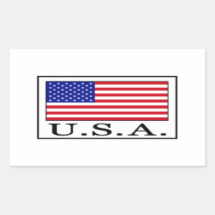 米国 長方形シール