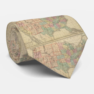 米国(1864年)のヴィンテージの地図 ネクタイ
