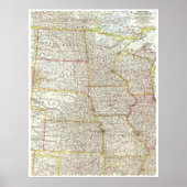 "米国: 1958北中部の米国は…地図を描きます ポスター (正面)