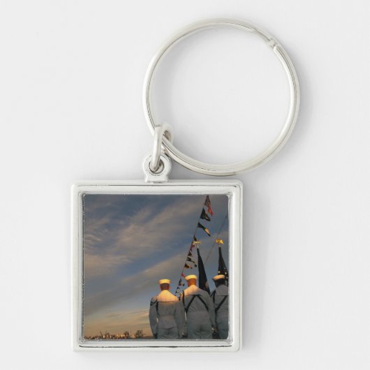 米国、Massachusettes、ボストン。 米国海軍色 キーホルダー (正面)