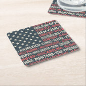 米国|States及び首都 スクエアペーパーコースター (アングル)