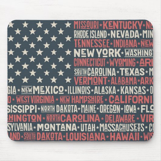米国|States及び首都 マウスパッド (正面)