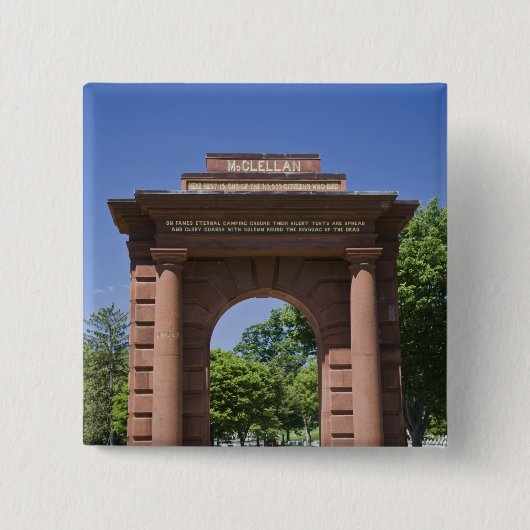 米国、VA、アーリントン。 アーリントンのMcClellanのゲート 缶バッジ (正面)