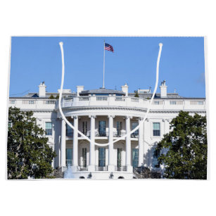 米国- Washington D.C.のホワイトハウス ラージペーパーバッグ