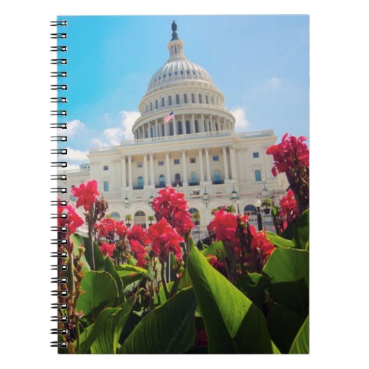 米国、Washington D.C.の国会議事堂の建物 ノートブック (正面)