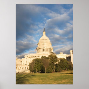 米国、Washington D.C.の国会議事堂の建物 ポスター