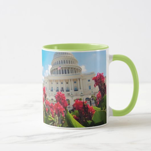 米国、Washington D.C.の国会議事堂の建物 マグカップ (右)