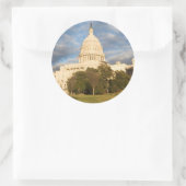 米国、Washington D.C.の国会議事堂の建物 ラウンドシール (バッグ)