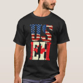 米国EHカナダおもしろい米国国旗カナダミーム現状維持 Tシャツ (正面)