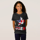 米国EHカナダおもしろい米国国旗 Tシャツ (正面フル)