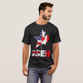 米国EHカナダおもしろい米国国旗 Tシャツ (正面フル)
