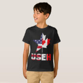 米国EHカナダおもしろい米国国旗 Tシャツ (正面フル)
