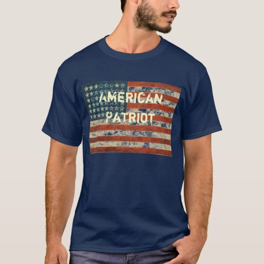 米国Flag4、アメリカ人、愛国者 Tシャツ (正面)
