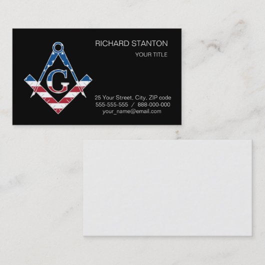 米国Freemasonicの記号 名刺 (正面/裏面)
