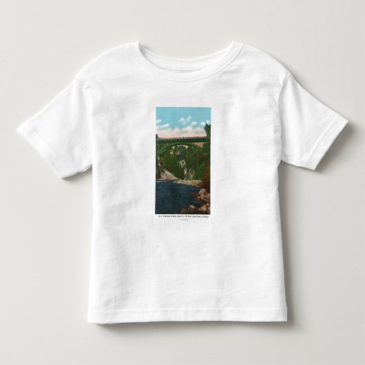 米国Hwy橋の眺め、ルート9 トドラーTシャツ (正面)