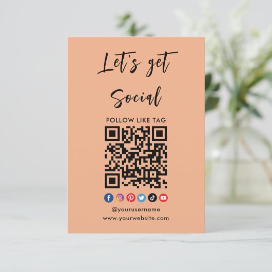 米国Qrコードとの接続プロフェッショナルトレンディーオレンジ 招待状 (スタンド正面)