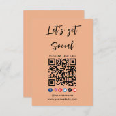 米国Qrコードとの接続プロフェッショナルトレンディーオレンジ 招待状 (正面/裏面)