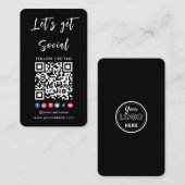 米国Qrコードと接続プロフェッショナル黒 名刺 (正面/裏面)